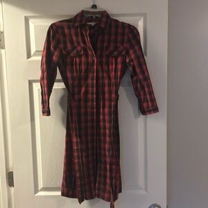 Size 0 red and black buffalo check dress